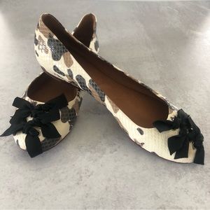 Anthropologie Leifsdottir Lahja Ballet Flat in Camo Snakeskin, 37.5/US 7